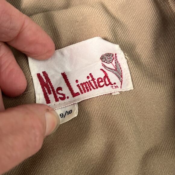 Vintage women’s Ms Limited 1970s long tan polyester blazer coat size 9 - Picture 4 of 6